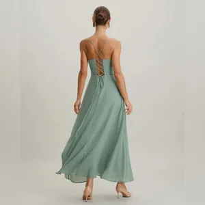 Rihoas Elegant Green Sleeveless Dress thumbnail 5