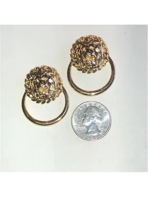 Gold Tone Vintage Lion Head Shoe Clips thumbnail 3