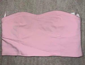 Zara Pink Strapless Corset Top thumbnail 1