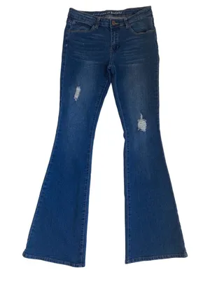 Articles of Society Indianola Distressed Flare Jeans Womens 7/28 Blue thumbnail 1