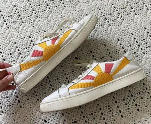 Soludos x Lockhart Embroidery Ibiza Sneakers Rainbow Wave Sun White (Size 8.5) thumbnail 6