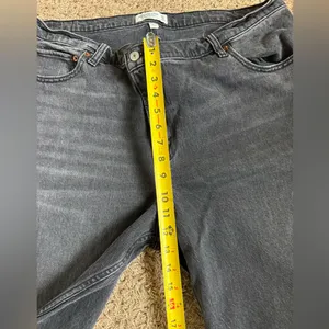 Abercrombie & Fitch Distressed Black Gray 90’s Relaxed Jean High Rise Size 34/18 thumbnail 5