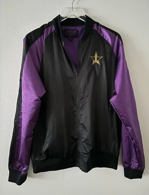 Jeffree Star Black & Purple Bomber Jacket Size Large thumbnail 1