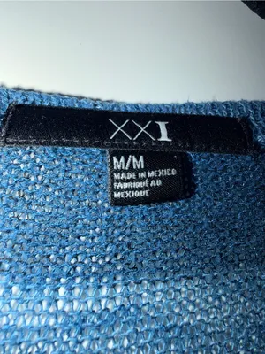 XXI Blue Contrast Stripe Lightweight Sweater thumbnail 3