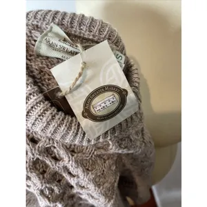 New‎ Womens Aran Craft Merino Aran Crewneck Sweater in Wicker Small thumbnail 9