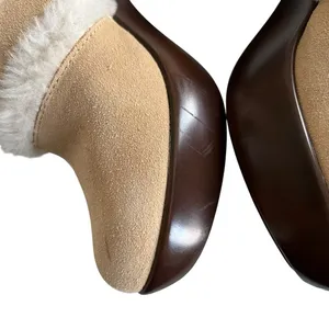 Tommy Hilfiger Suede Faux Fur Platform‎ Clog Mules Chunky High Heel Shoes 6.5 thumbnail 5