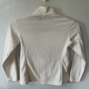 Vintage PATAGONIA Women's Large Full Zip Fleece Jacket Made In‎ USA Ivory Cream thumbnail 4
