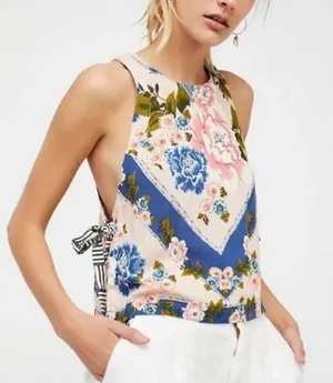 Free People This Sweet Love Floral Top - Pink - Small thumbnail 1