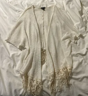 Vintage Cream Crochet Cover Up thumbnail 1