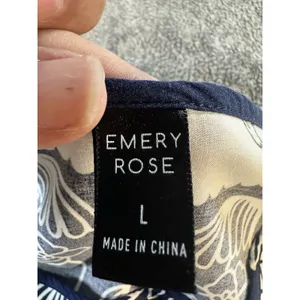 Emery Rose Navy Blue Boho Floral Maxi Dress - Size L thumbnail 9