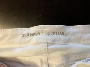 Old Navy Jeans Womens 8 Regular White Mid Rise Rockstar Skinny Stretch Denim thumbnail 8
