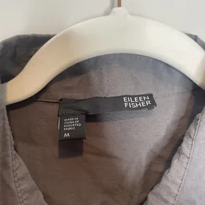 Eileen Fisher Gray Lightweight Pea Trench Coat Jacket Size Medium thumbnail 2