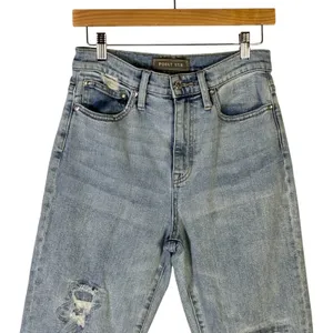 Point Sur J.Crew High-Rise Slim Boy Distressed Jeans Light Wash Size 26 Raw Hem thumbnail 3