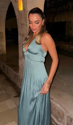 Zara maxi dress boho pleated Teal Evening Gown wedding party cocktail thumbnail 5