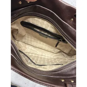 Kate Spade Rare Brown/Black Leather Turn Lock Shoulder Bag Purse With Dust Bag thumbnail 7