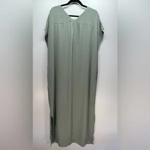 Sage Green Flowy Boxy Cut Sleeveless Maxi Dress with Pockets Jade by Jane NEW thumbnail 6