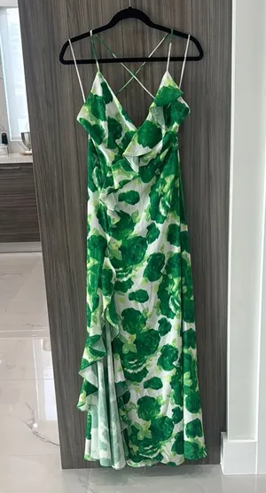 Luxxel Green Floral Maxi Dress thumbnail 1