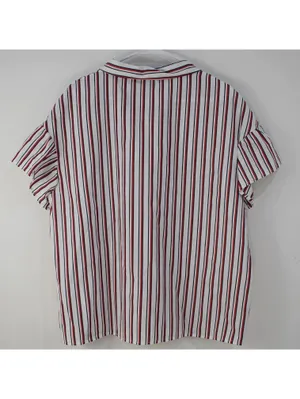Tommy Hilfiger Striped Ruffle Short Sleeve Blouse Plus Size XXL thumbnail 2