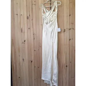 NWT Lulus Start of Forever Ivory Satin Halter Mermaid Maxi Dress Wedding Gown S thumbnail 2