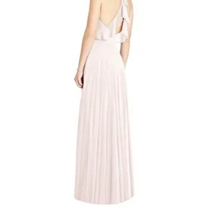 DESSY COLLECTION - Lux Chiffon Ruffled Strap Cutout Wrap Maxi Dress thumbnail 4