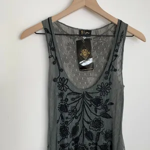 BIYA Darya Mesh Grey Embroidered Dress Womens XS Johnny Was thumbnail 5