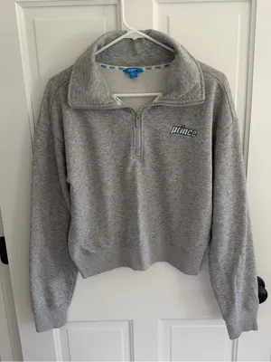 Prince‎ Pickleball Gray Cropped 1/4 Zip Sweatshirt Women's Large Tennis thumbnail 1