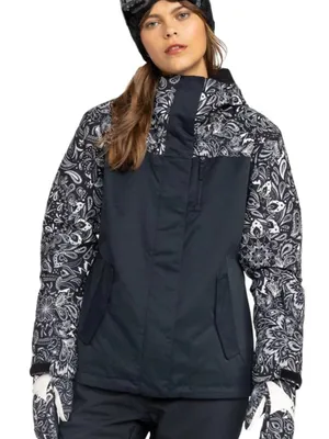 Roxy Jetty Block Jacket Size M BLACK WATERPROOF SKI SNOWBOARD WINTER SNOW thumbnail 1