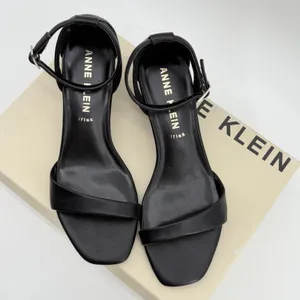 Anne Klein Mia Block Heel Sandals Black Strappy Ankle Strap 7.5M AKMIA MIA01F9 thumbnail 2