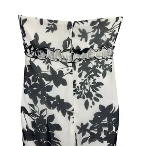 David’s Bridal Black White Floral Strapless Bridal Bridesmaid Party Dress 10 NWT thumbnail 7
