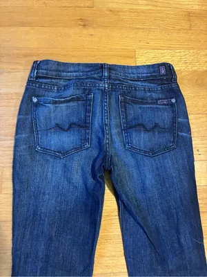 7 For All Mankind Roxanne Denim Stretch Jeans Dark Wash Blue Women's 14 thumbnail 6