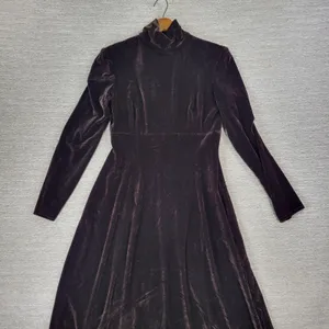 Vintage KC Spencer Velvet Maxi Dress Sz 6 Brown Turtleneck Whimsigoth Cocktail thumbnail 8