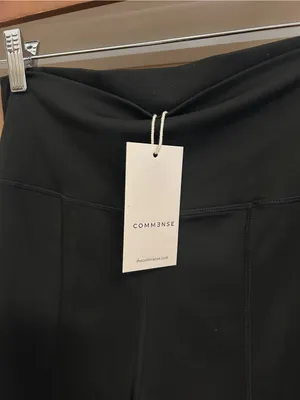 NWT! Commense Black Flare Front Split Pull On Pants thumbnail 2
