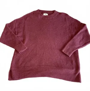 Aerie Cozy Ribbed Knit Crewneck Sweater RN: 54485 In Mauve, Woman’s Size Small thumbnail 1