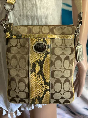 Coach Women’s Sutton Signature Python Swingpack Crossbody Bag thumbnail 1