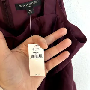 Banana Republic Factory Pleated Camisole Womens Size 12 Dark Cherry NWT thumbnail 5