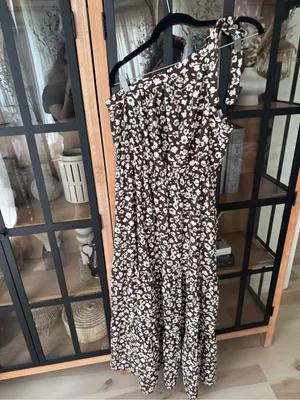 Amazon floral maxi dress prettygarden chocolate one shoulder knot ruffle elastic thumbnail 2