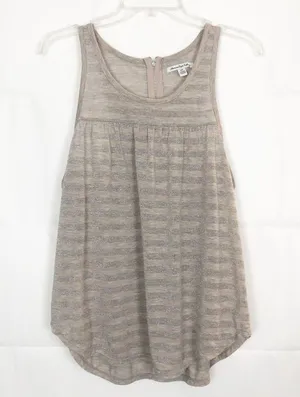 American Eagle Sleeveless Striped Metallic Swing Top Size Medium thumbnail 1