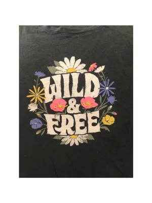 Old Navy T-shirt Size L Gray Wild & Free thumbnail 3