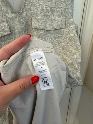 Athleta Zuma Printed Shirtdress in Viper Gray and Ivory thumbnail 4