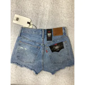 Levis Premium 501 High Rise Shorts Light Wash Distressed Denim 563270012 Size 24 thumbnail 4