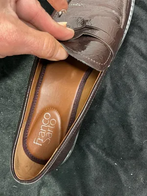 Franco Sarto Brown Patent Leather Lug Sole Penny Loafers Size 9.5M thumbnail 4