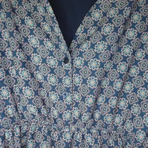 Miami paisley 3/4 sleeve v-neck boho chic geometric print cottagecore romper thumbnail 6