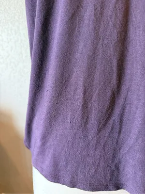 LOFT Plum Mixed Media Side Tie Dolman Top Women's Small thumbnail 3