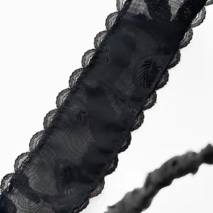 Handmade Black floral chiffon headband thumbnail 4