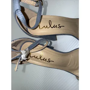 Lulus Taylor Heels Womens Size 5.5 Blue Faux Suede Ankle Strap 4" Block Heel thumbnail 8