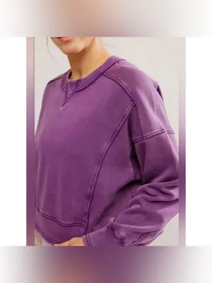 NWOT Free People FP Movement Intercept Pullover - Champion Purple - Small thumbnail 7