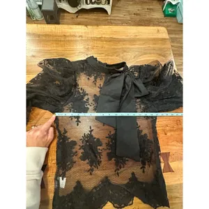 Women's EillyBazar Black Lace Blouse M Size M thumbnail 8