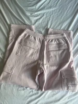 light pink garage wide leg cargo sweatpants thumbnail 2