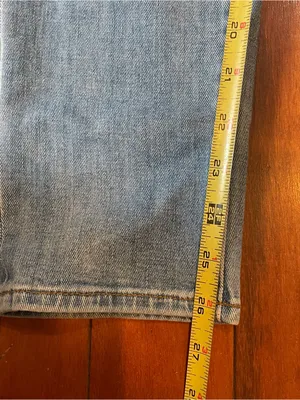 7 For All Mankind Paper Bag Jean Women 27” High Waist Skinny Frayed Ruffle Waist thumbnail 10