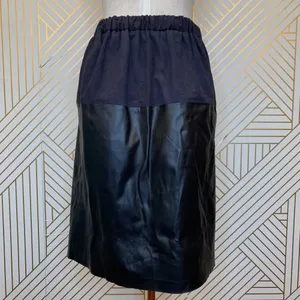 Zara Basic Black Faux Suede Leather Pencil‎ Skirt thumbnail 7